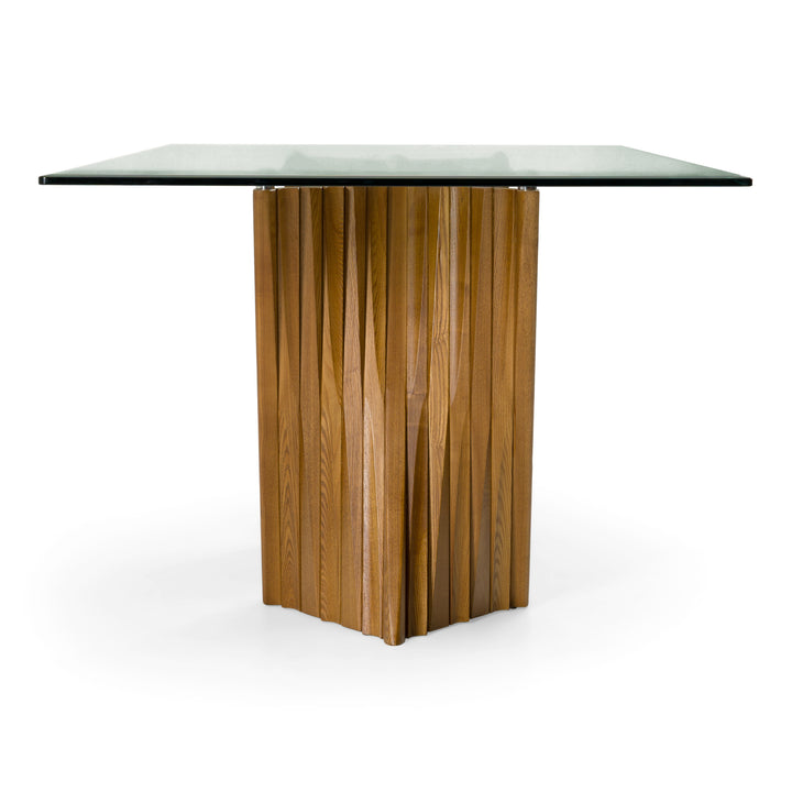 Corbin Mid-Century Walnut  and  Glass Dining Table