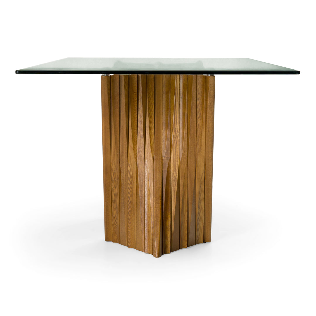 Corbin Mid-Century Walnut & Glass Dining Table