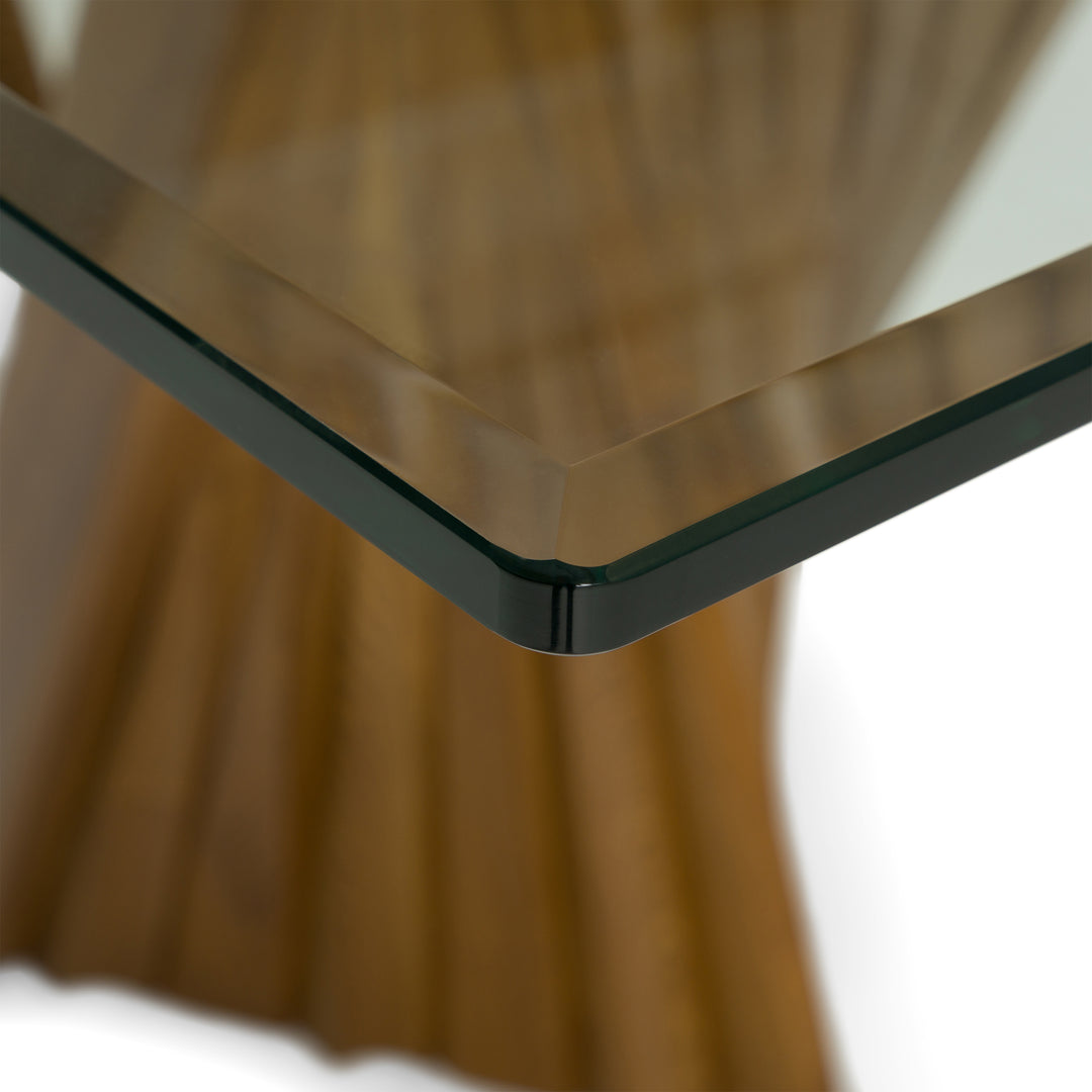 Corbin Mid-Century Walnut & Glass Dining Table