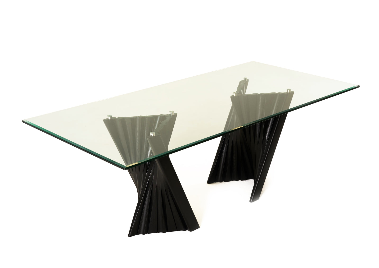 Corbin Mid-Century Black Ash  and  Glass Dining Table