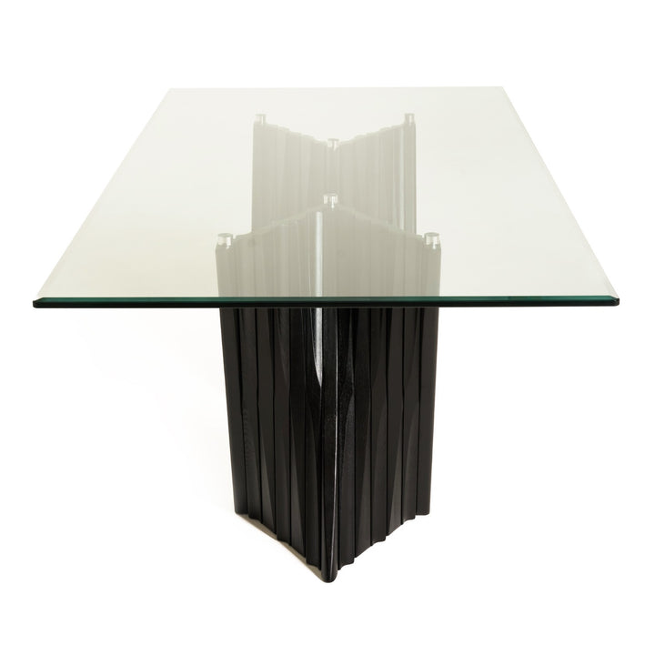 Corbin Mid-Century Black Ash &amp; Glass Dining Table - View 5