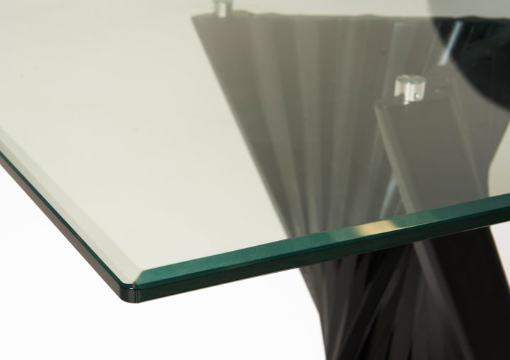 Corbin Mid-Century Black Ash  and  Glass Dining Table