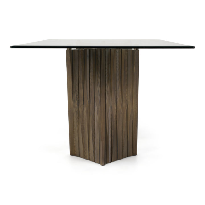 Corbin Mid-Century Grey Ash &amp; Glass Dining Table