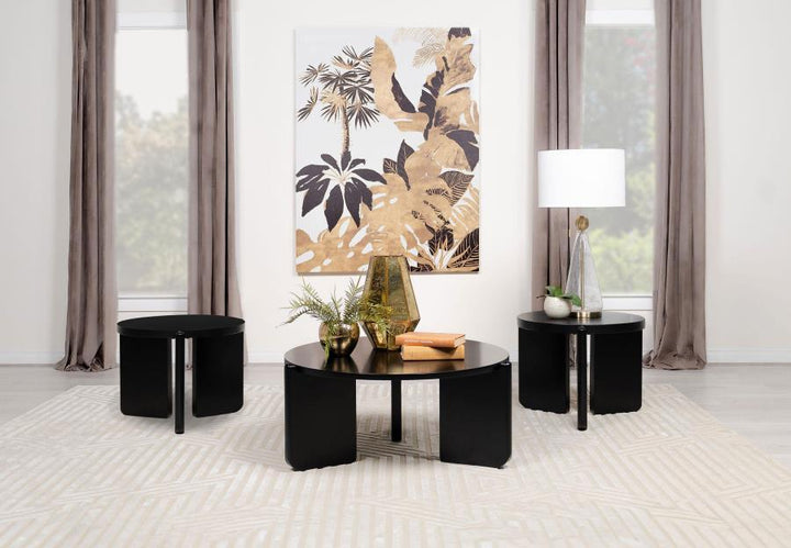 Cordova - 3 Piece Solid Wood Coffee And End Table Set - Black Table Set modern furniture Contempo Furniture