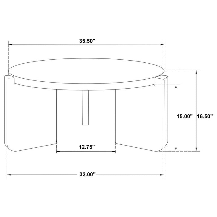 Cordova - Round Solid Wood Coffee Table - Black Coffee Table modern furniture Contempo Furniture
