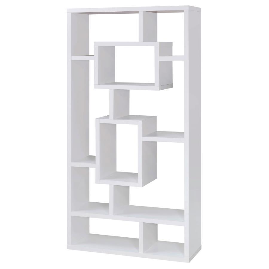 Corey - 71" 8 - Shelf Bookshelf - White Standard Bookcase modern furniture Contempo Furniture