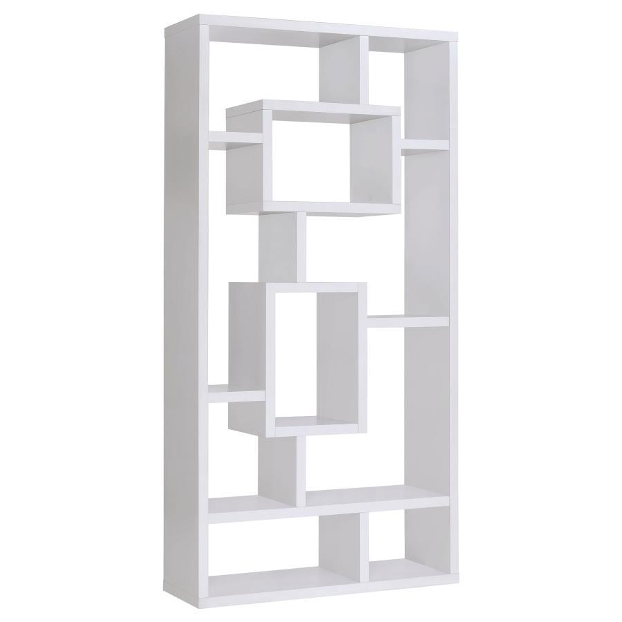 Corey - 71" 8 - Shelf Bookshelf - White Standard Bookcase modern furniture Contempo Furniture
