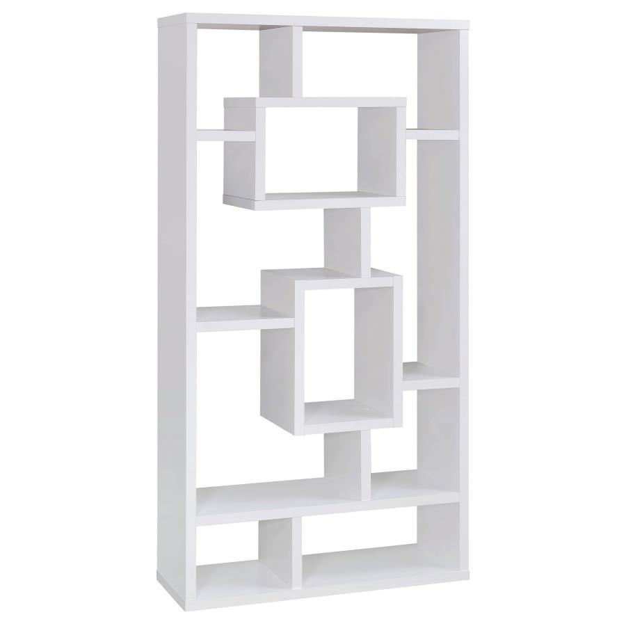 Corey - 71" 8 - Shelf Bookshelf - White Standard Bookcase modern furniture Contempo Furniture