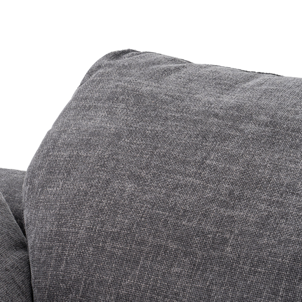 Corinth - Modern Dark Grey Fabric Sectional Sofa with 3 Power Recliners - View 2
