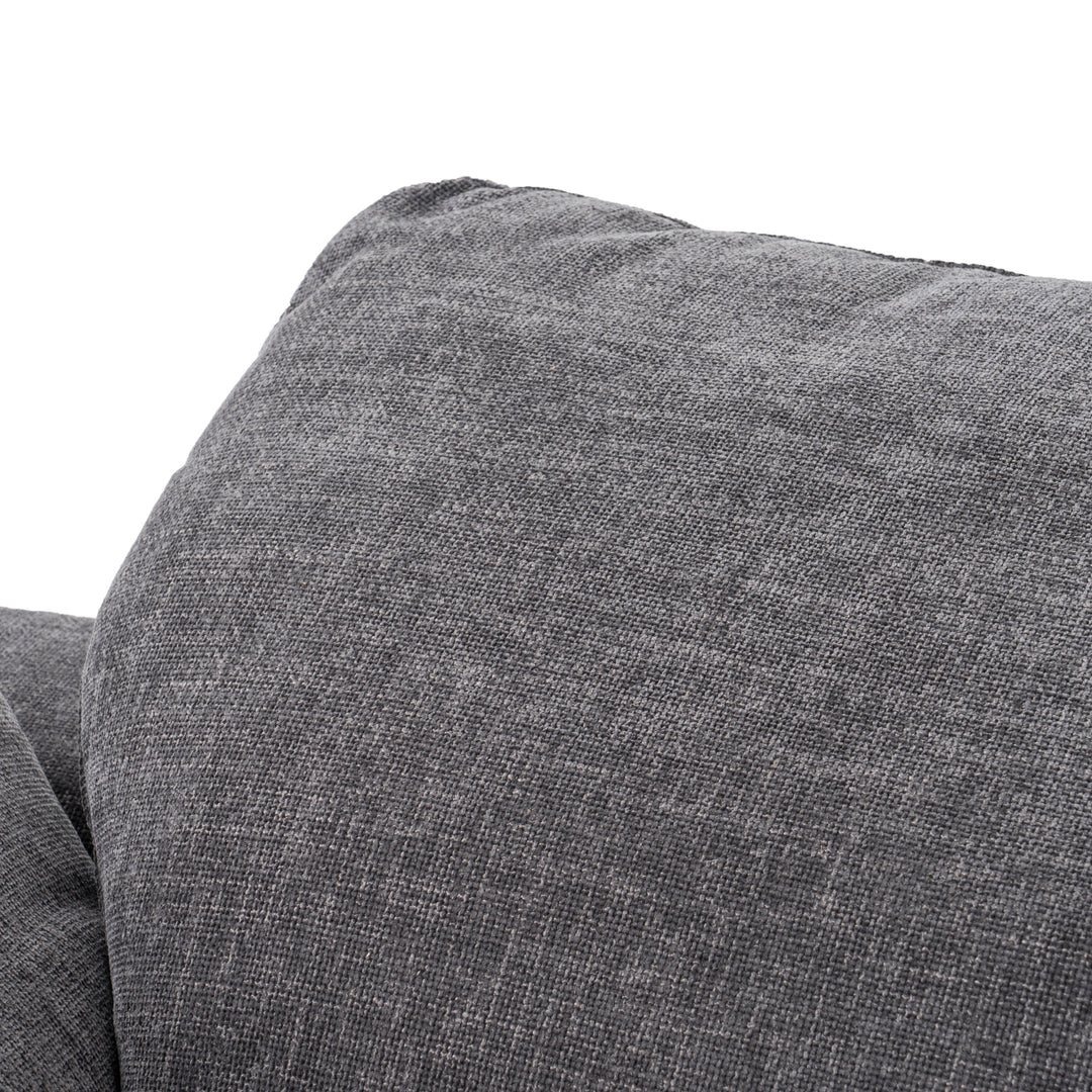 Corinth - Modern Dark Grey Fabric Sectional Sofa with 3 Power Recliners