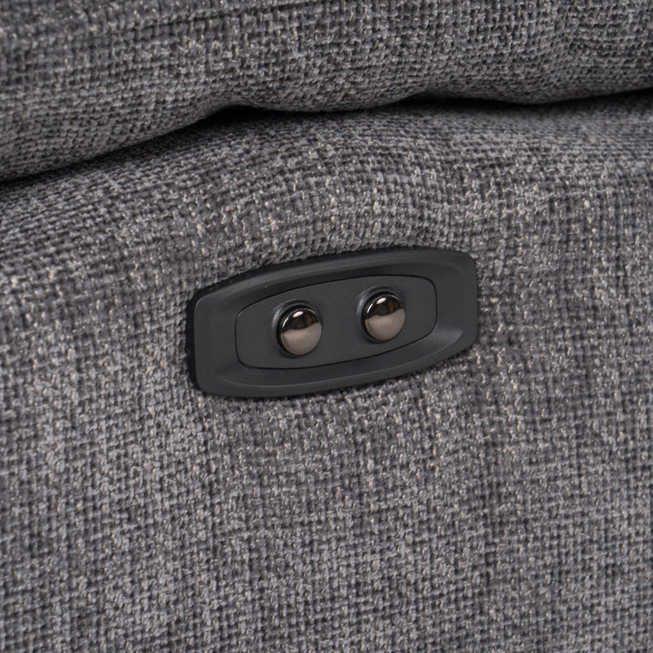 Corinth - Modern Dark Grey Fabric Sectional Sofa with 3 Power Recliners