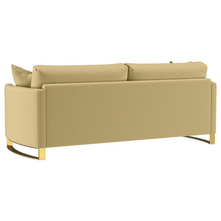 Corliss - 2 Piece Velvet Upholstered Sofa Set - Camel Stationary Sofa &amp; Loveseat modern furniture Contempo Furniture