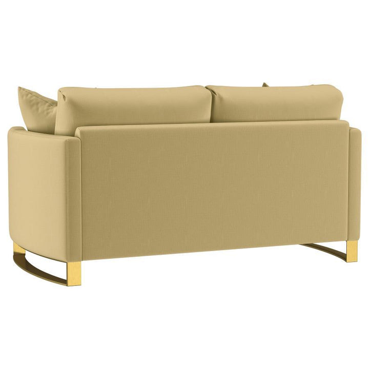Corliss - 2 Piece Velvet Upholstered Sofa Set - Camel Stationary Sofa &amp; Loveseat modern furniture Contempo Furniture