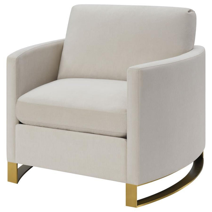 Corliss - Upholstered Arched Arm Accent Chair - Beige Arm Chair modern furniture Contempo Furniture