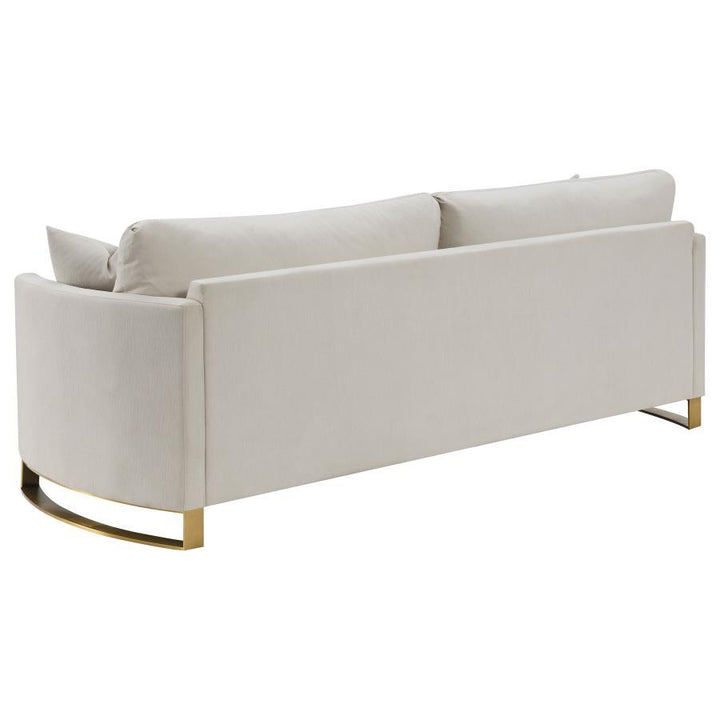 Corliss - Upholstered Arched Arm Sofa - Beige Stationary Sofa modern furniture Contempo Furniture