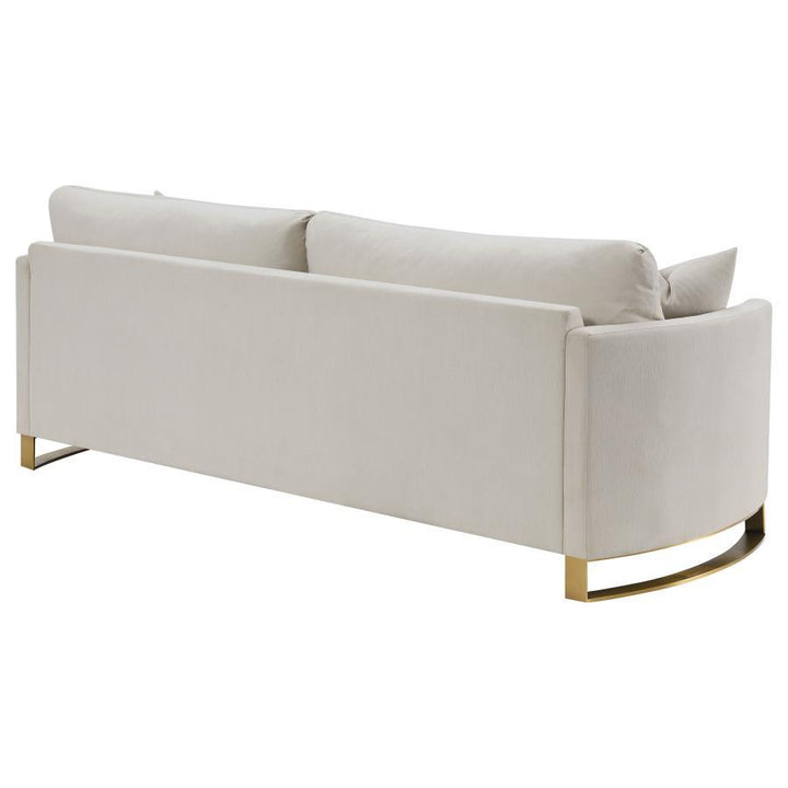 Corliss - Upholstered Arched Arm Sofa - Beige Stationary Sofa modern furniture Contempo Furniture