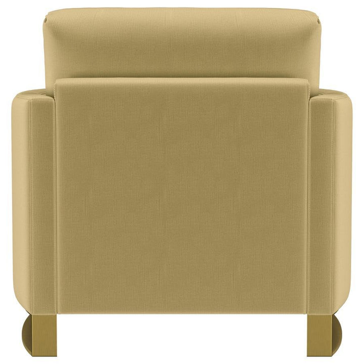 Corliss - Upholstered Curved Track Arm Chair - Camel Arm Chair modern furniture Contempo Furniture