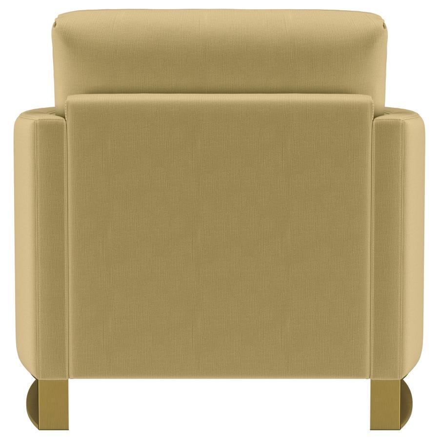 Corliss - Upholstered Curved Track Arm Chair - Camel Arm Chair modern furniture Contempo Furniture