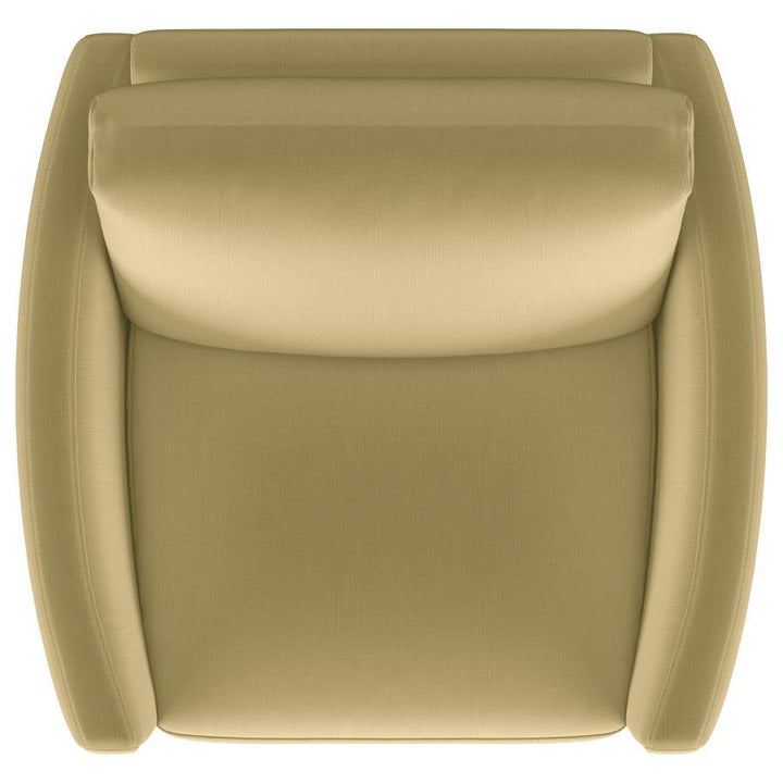 Corliss - Upholstered Curved Track Arm Chair - Camel Arm Chair modern furniture Contempo Furniture