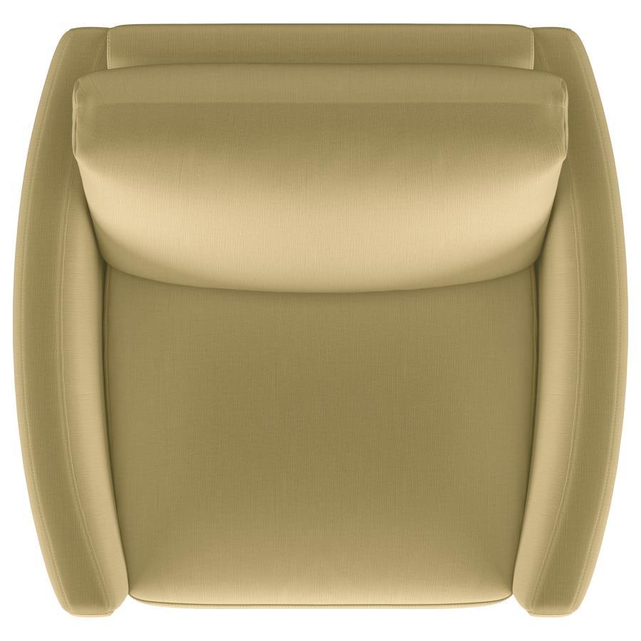 Corliss - Upholstered Curved Track Arm Chair - Camel Arm Chair modern furniture Contempo Furniture