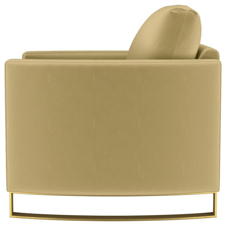 Corliss - Upholstered Curved Track Arm Chair - Camel Arm Chair modern furniture Contempo Furniture