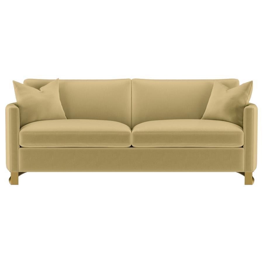 Corliss - Upholstered Curved Track Arm Sofa - Camel Stationary Sofa modern furniture Contempo Furniture