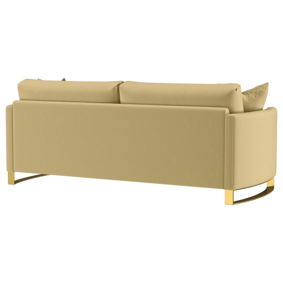 Corliss - Upholstered Curved Track Arm Sofa - Camel Stationary Sofa modern furniture Contempo Furniture