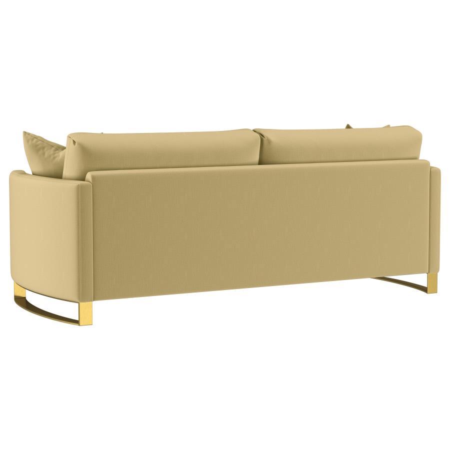 Corliss - Upholstered Curved Track Arm Sofa - Camel Stationary Sofa modern furniture Contempo Furniture