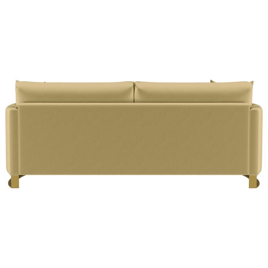 Corliss - Upholstered Curved Track Arm Sofa - Camel Stationary Sofa modern furniture Contempo Furniture