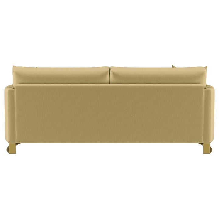 Corliss - Upholstered Curved Track Arm Sofa - Camel Stationary Sofa modern furniture Contempo Furniture