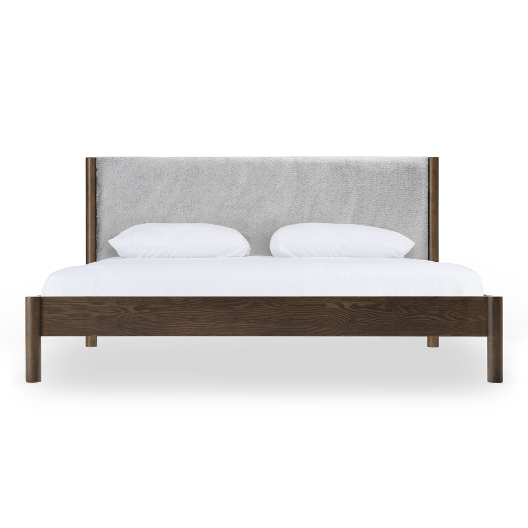 Carolina  Modern Grey Fabric + Wenge Bed