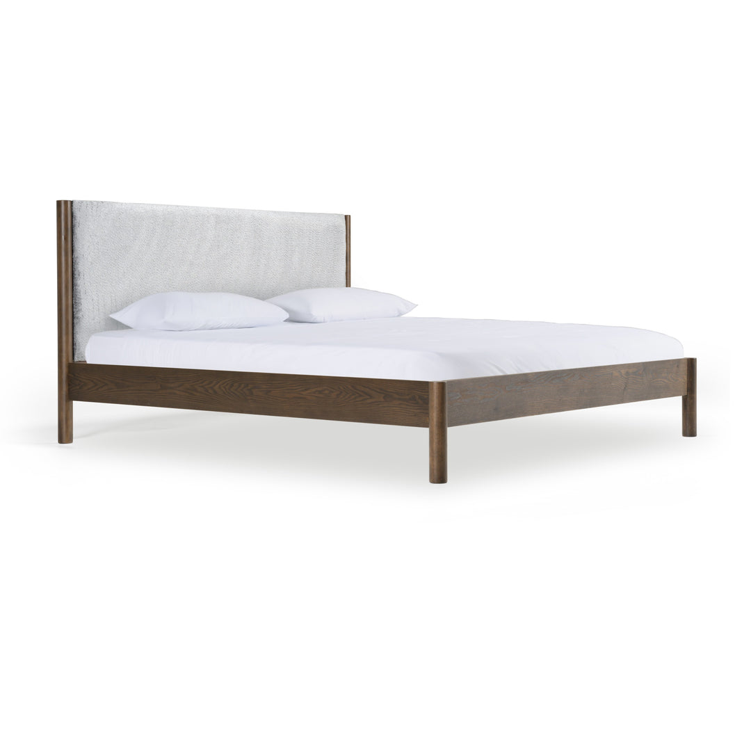 Carolina  Modern Grey Fabric + Wenge Bed