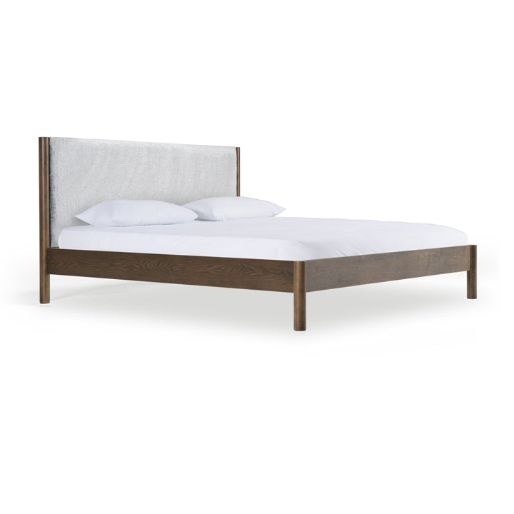Carolina  Modern Grey Fabric + Wenge Bed