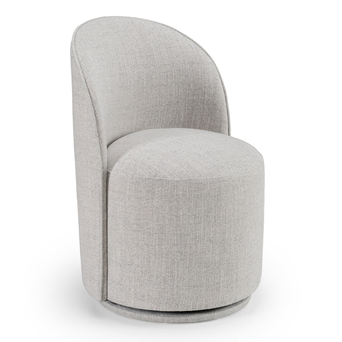 Correa - Modern Light Grey Fabric Swivel Dining Chair