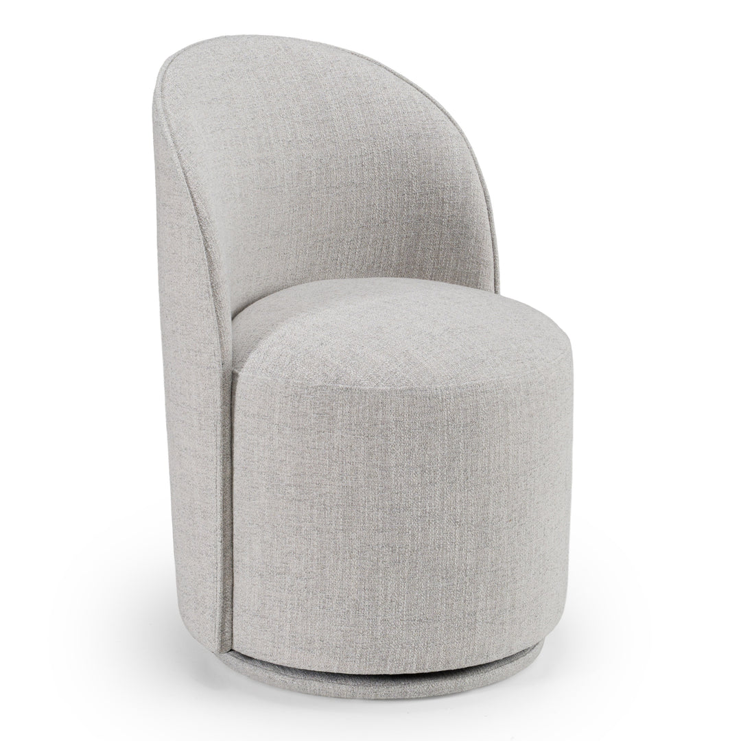 Correa  Modern Light Grey Fabric Swivel Dining Chair