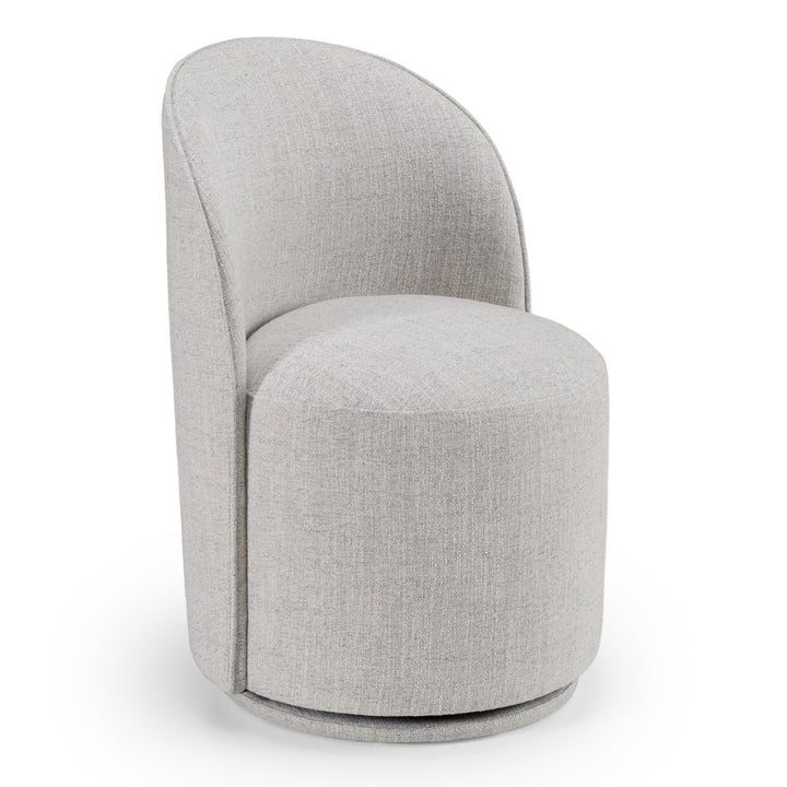 Correa  Modern Light Grey Fabric Swivel Dining Chair