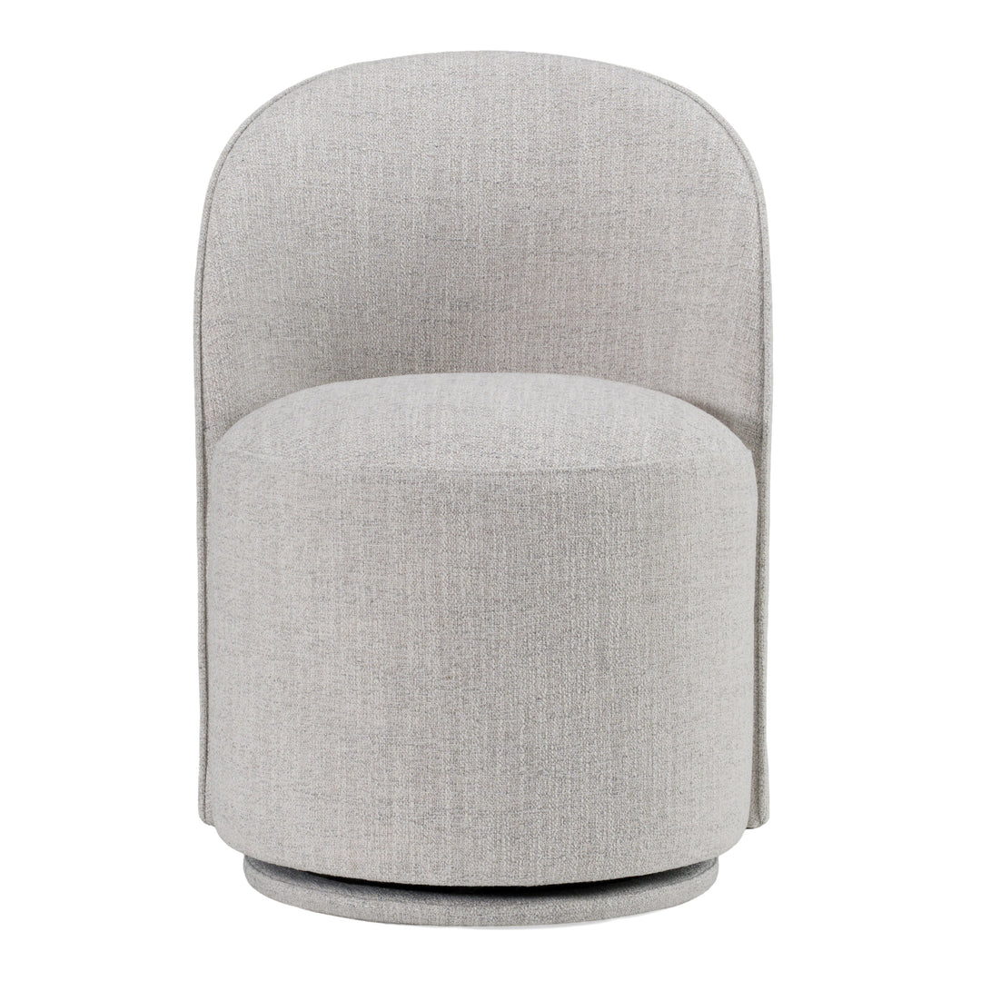 Correa  Modern Light Grey Fabric Swivel Dining Chair