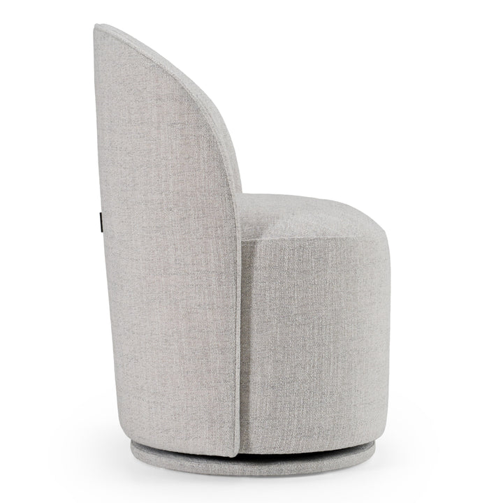 Correa  Modern Light Grey Fabric Swivel Dining Chair