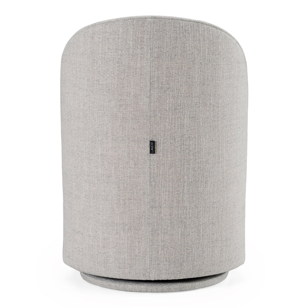 Correa - Modern Light Grey Fabric Swivel Dining Chair - View 5