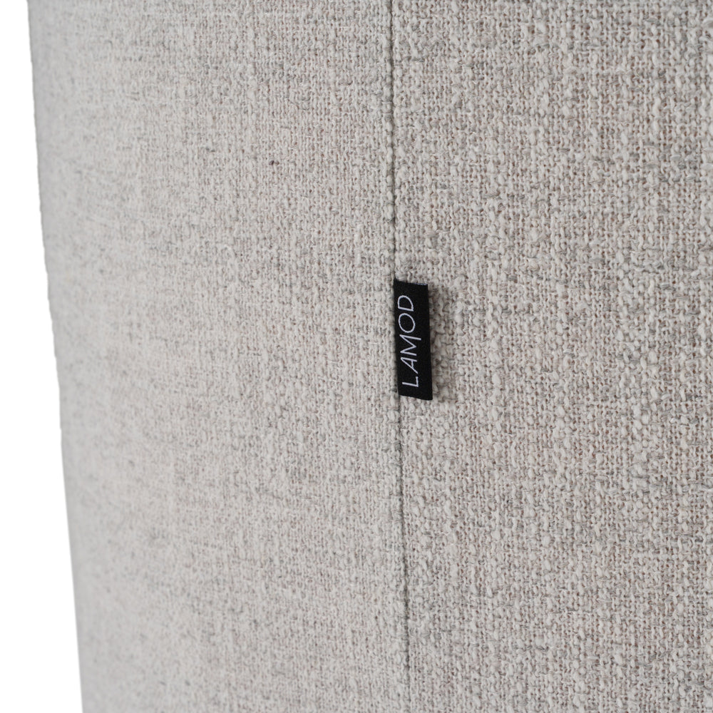 Correa - Modern Light Grey Fabric Swivel Dining Chair - View 6