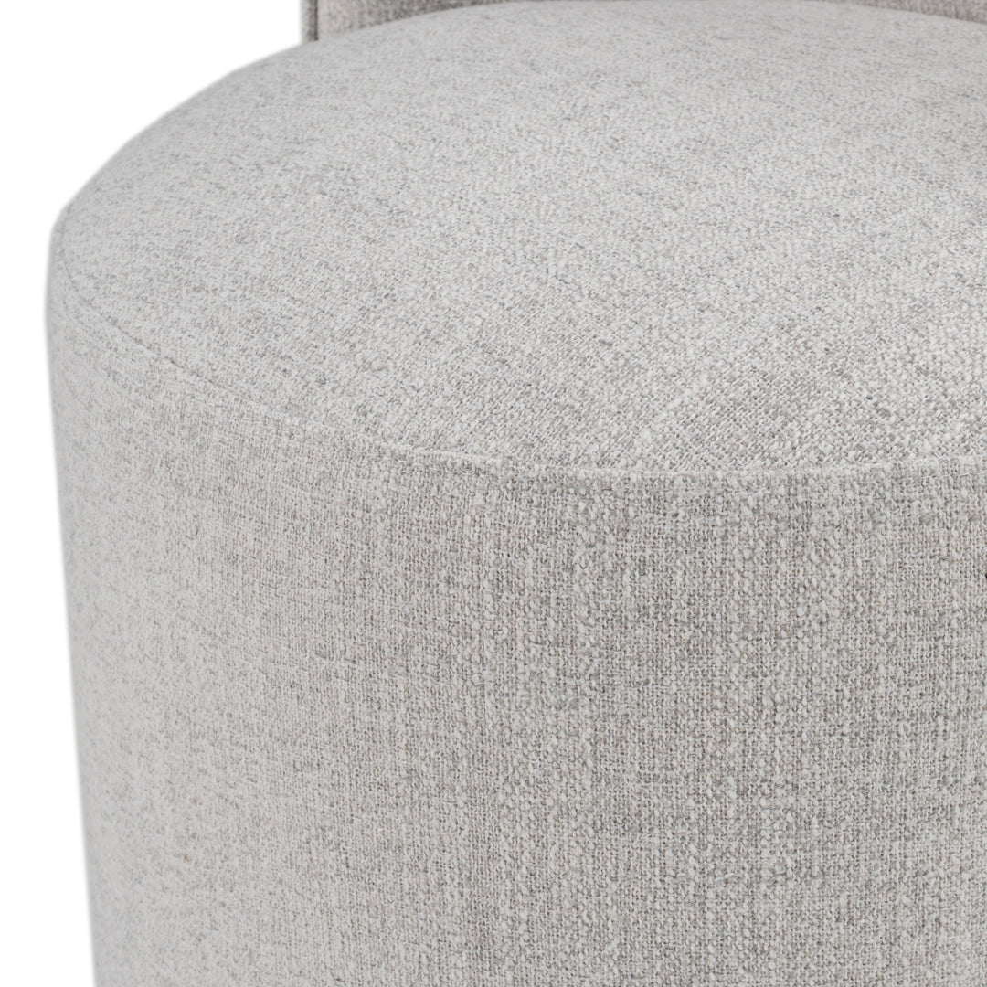 Correa  Modern Light Grey Fabric Swivel Dining Chair