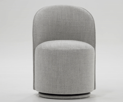 Correa  Modern Light Grey Fabric Swivel Dining Chair