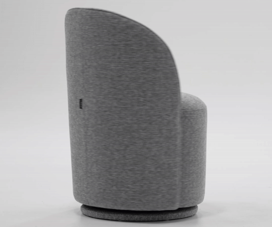 Correa - Modern Grey Fabric Swivel Dining Chair