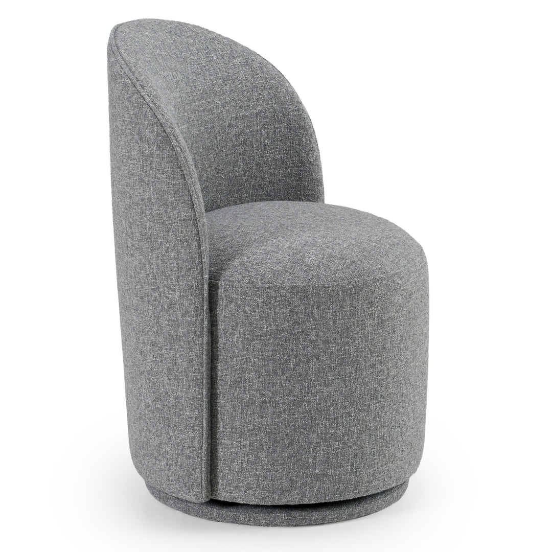 Correa  Modern Grey Fabric Swivel Dining Chair