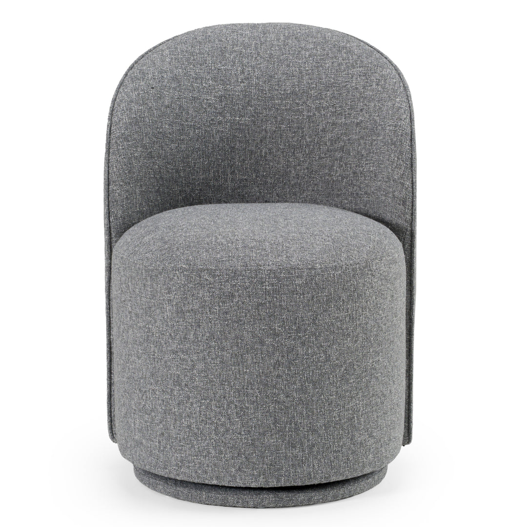 Correa  Modern Grey Fabric Swivel Dining Chair