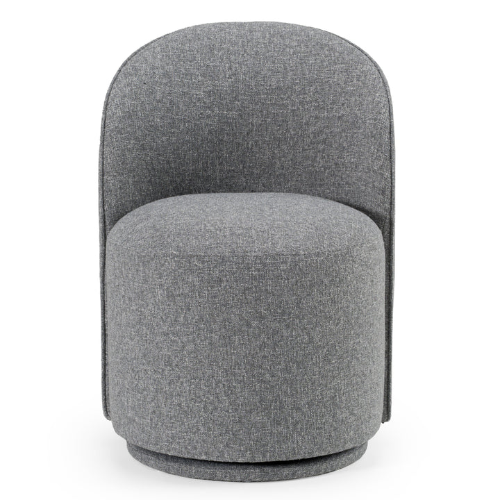 Correa  Modern Grey Fabric Swivel Dining Chair
