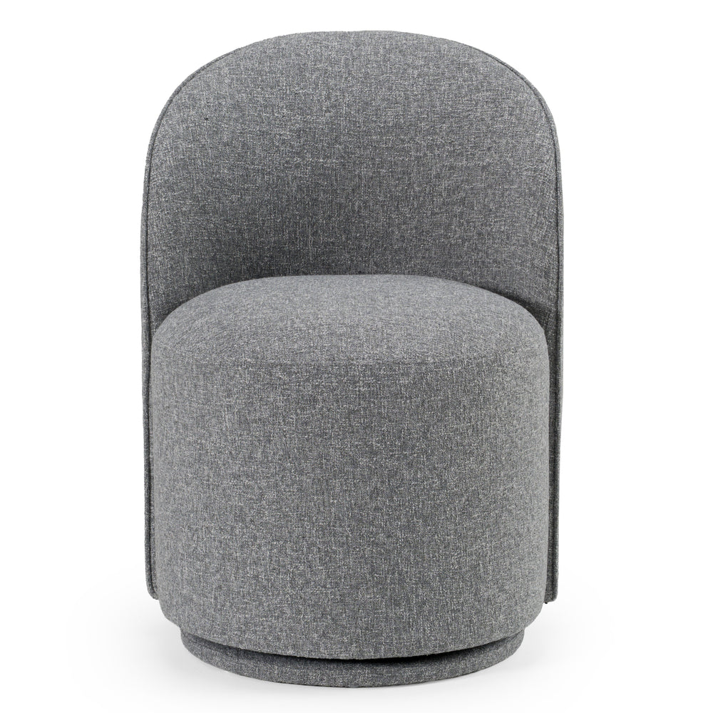 Correa - Modern Grey Fabric Swivel Dining Chair - View 3