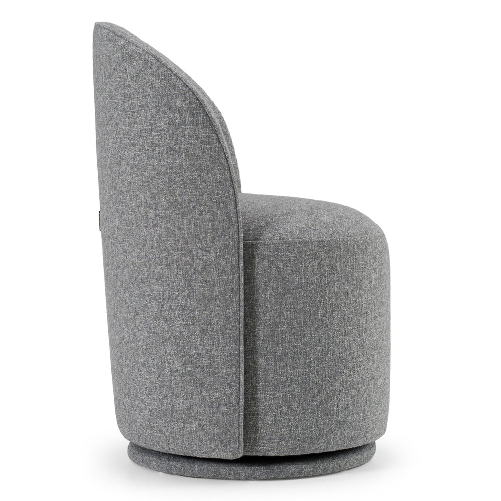 Correa - Modern Grey Fabric Swivel Dining Chair - View 4