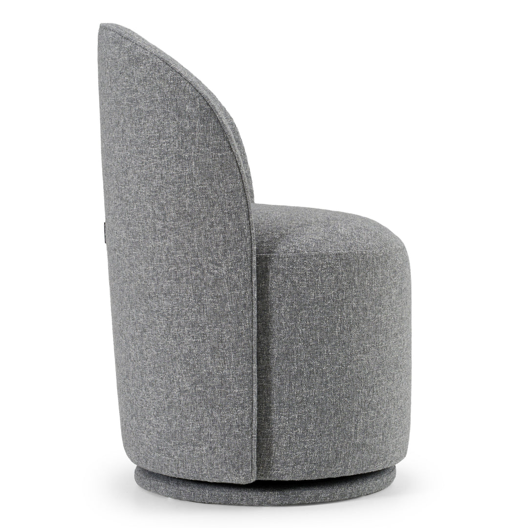Correa  Modern Grey Fabric Swivel Dining Chair