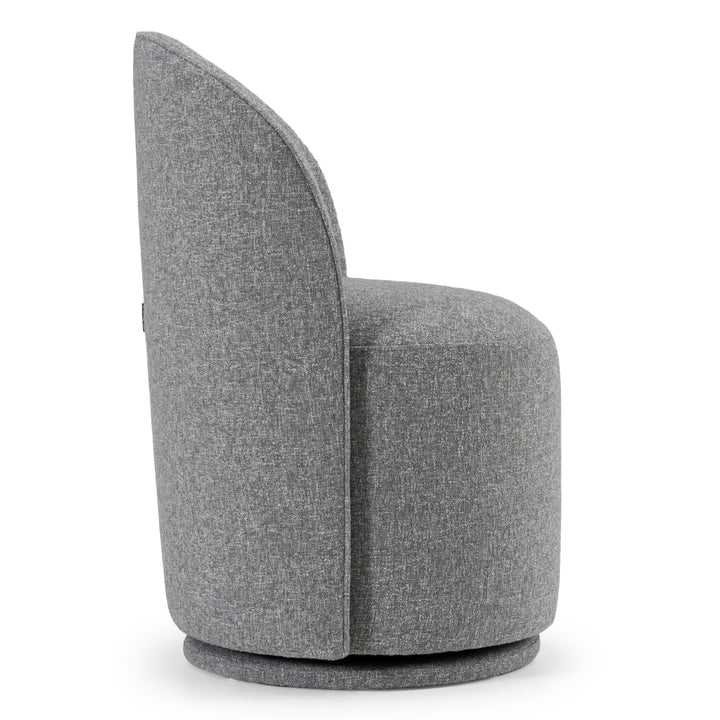 Correa  Modern Grey Fabric Swivel Dining Chair